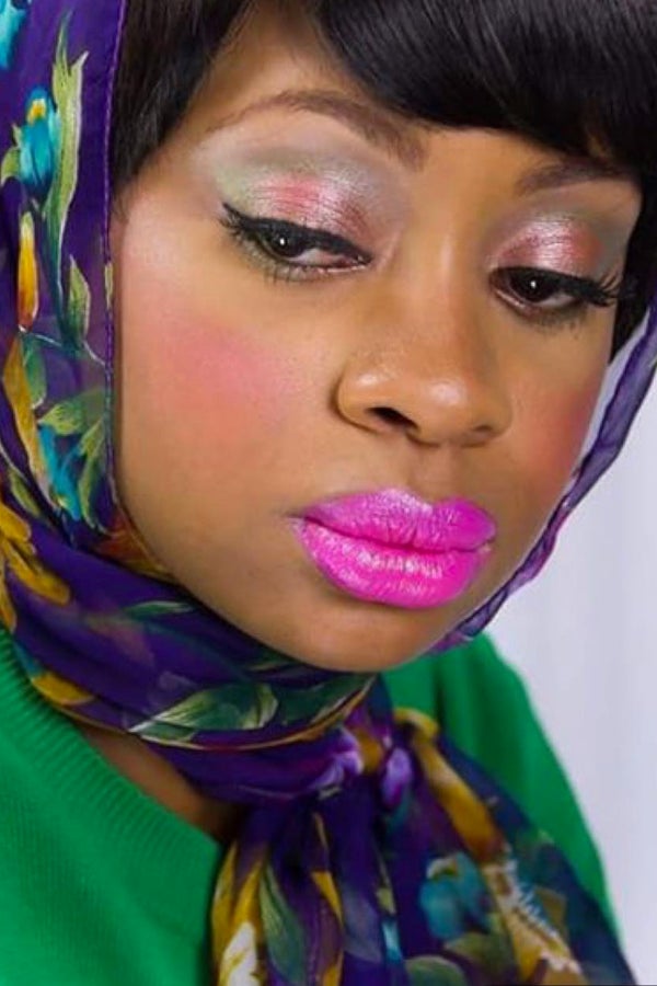 Beautiful Black Women Wearing Pink Lipstick Essence 9708